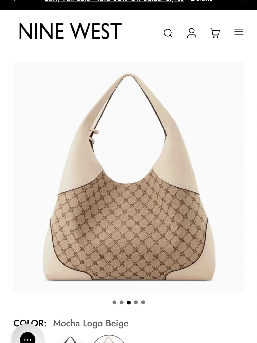 Nine West Beige shoulder large bag